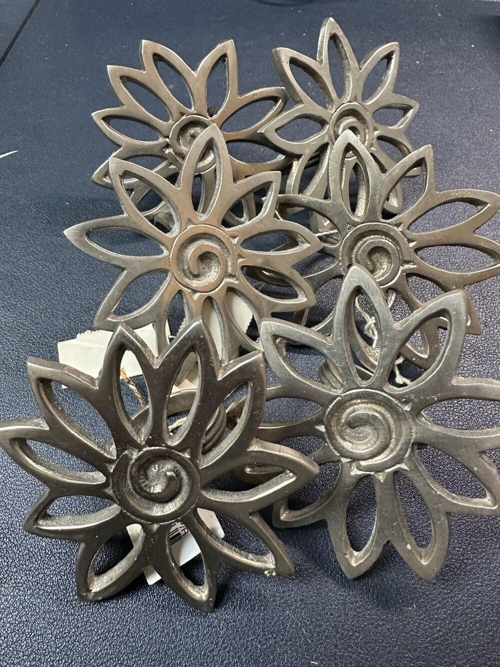 NWT Napkin Rings Set 6 India Heavy DII Floral